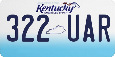 KY license plate 322UAR