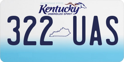 KY license plate 322UAS