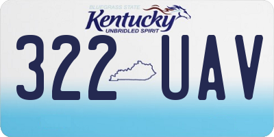 KY license plate 322UAV