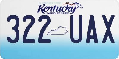 KY license plate 322UAX