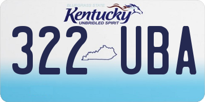 KY license plate 322UBA
