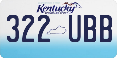 KY license plate 322UBB