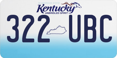 KY license plate 322UBC