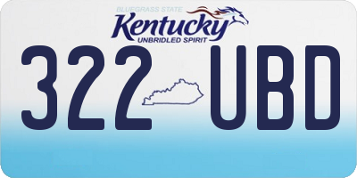 KY license plate 322UBD
