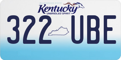 KY license plate 322UBE