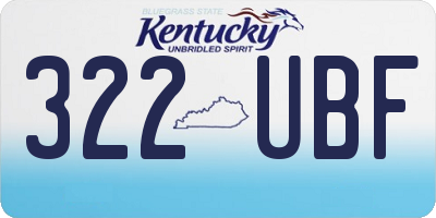 KY license plate 322UBF