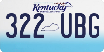 KY license plate 322UBG