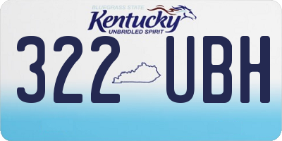 KY license plate 322UBH
