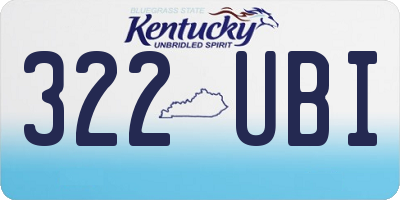 KY license plate 322UBI