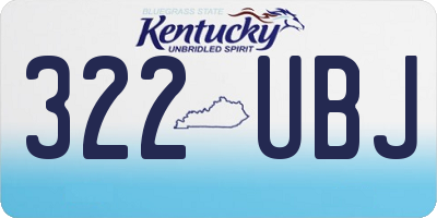 KY license plate 322UBJ