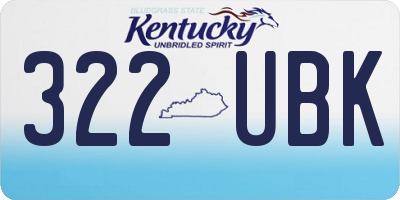 KY license plate 322UBK