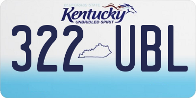 KY license plate 322UBL
