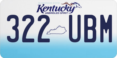 KY license plate 322UBM