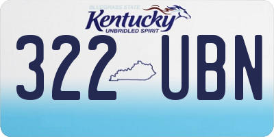 KY license plate 322UBN