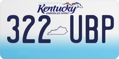 KY license plate 322UBP