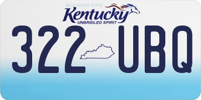 KY license plate 322UBQ