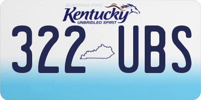 KY license plate 322UBS