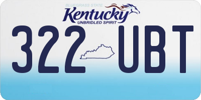 KY license plate 322UBT