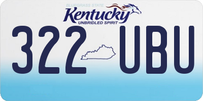 KY license plate 322UBU
