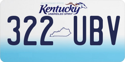 KY license plate 322UBV