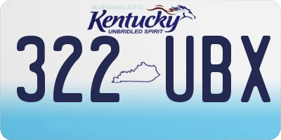 KY license plate 322UBX