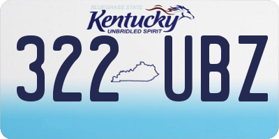 KY license plate 322UBZ