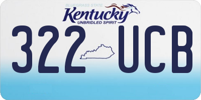 KY license plate 322UCB