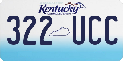 KY license plate 322UCC
