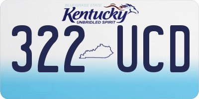 KY license plate 322UCD