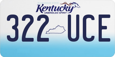 KY license plate 322UCE