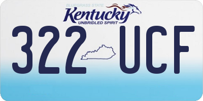 KY license plate 322UCF