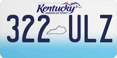 KY license plate 322ULZ