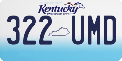 KY license plate 322UMD