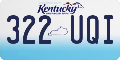 KY license plate 322UQI