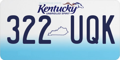 KY license plate 322UQK
