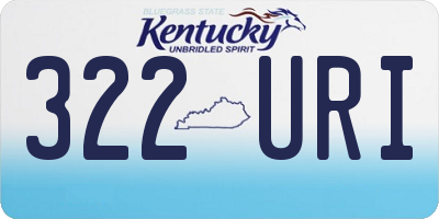 KY license plate 322URI