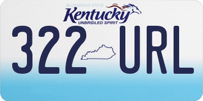 KY license plate 322URL