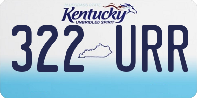 KY license plate 322URR