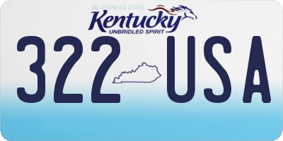 KY license plate 322USA