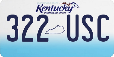 KY license plate 322USC