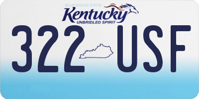 KY license plate 322USF