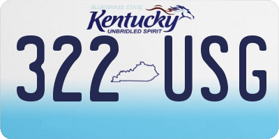 KY license plate 322USG