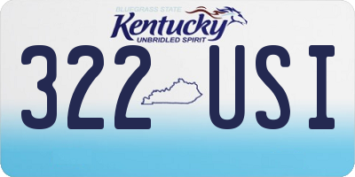 KY license plate 322USI