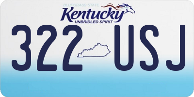 KY license plate 322USJ