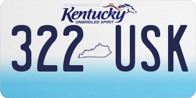 KY license plate 322USK