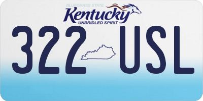 KY license plate 322USL