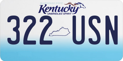 KY license plate 322USN
