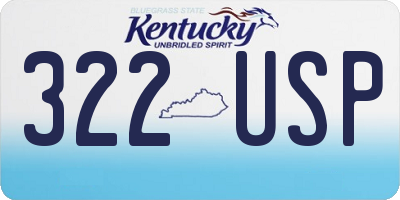KY license plate 322USP