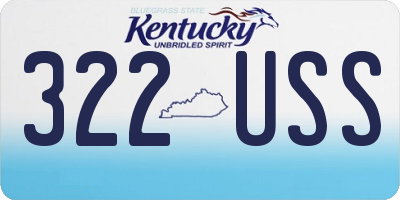 KY license plate 322USS
