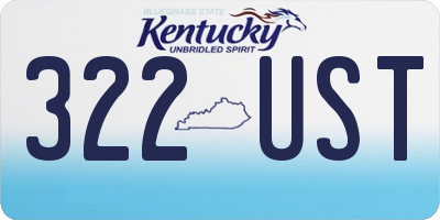 KY license plate 322UST